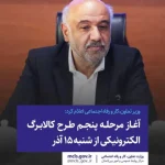وزیر تعاون،کار و رفاه اجتماعی اعلام کرد: آغاز مرحله پنجم طرح کالابرگ الکترونیکی از شنبه ۱۵ آذر